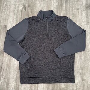 Under Armour Men's Dark Gray Fleece Twist Quarter Zip Up Sweatshirt